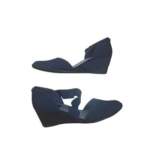 Anne Klein Women's Tara Wedge Pump Navy Size 6 M